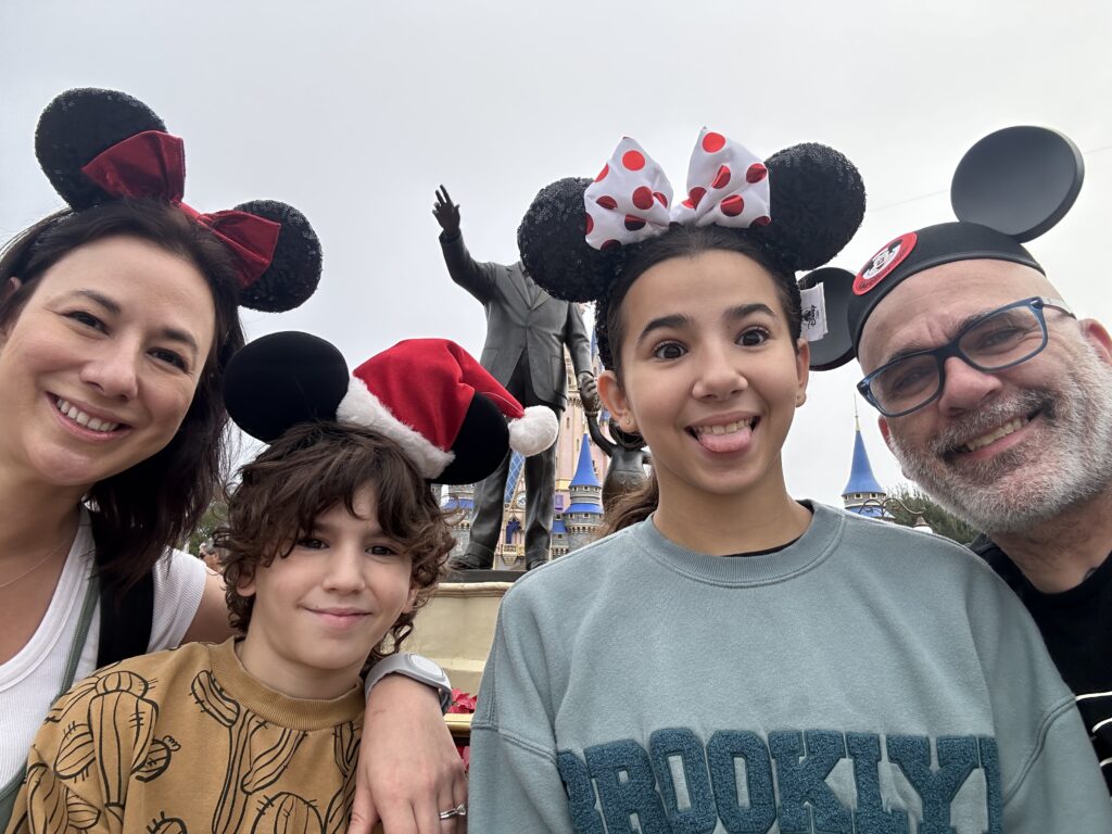 Erik Hostetler with his family at Disney World