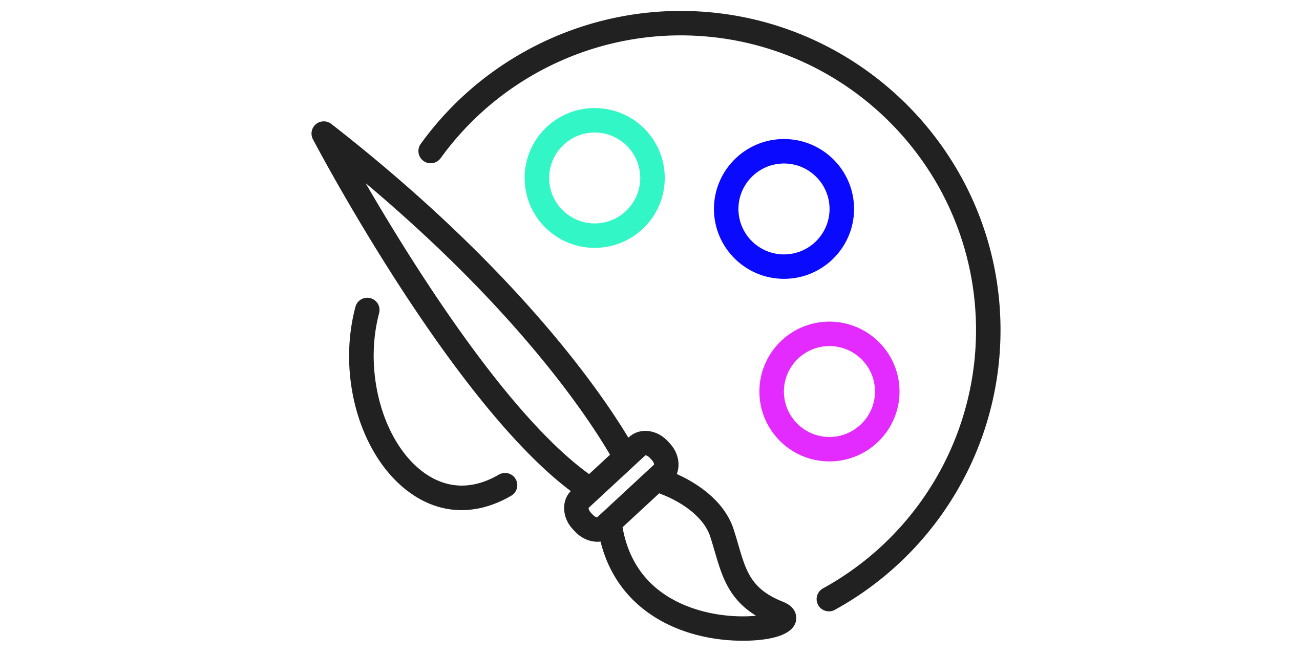 An icon of a paintbrush and palette