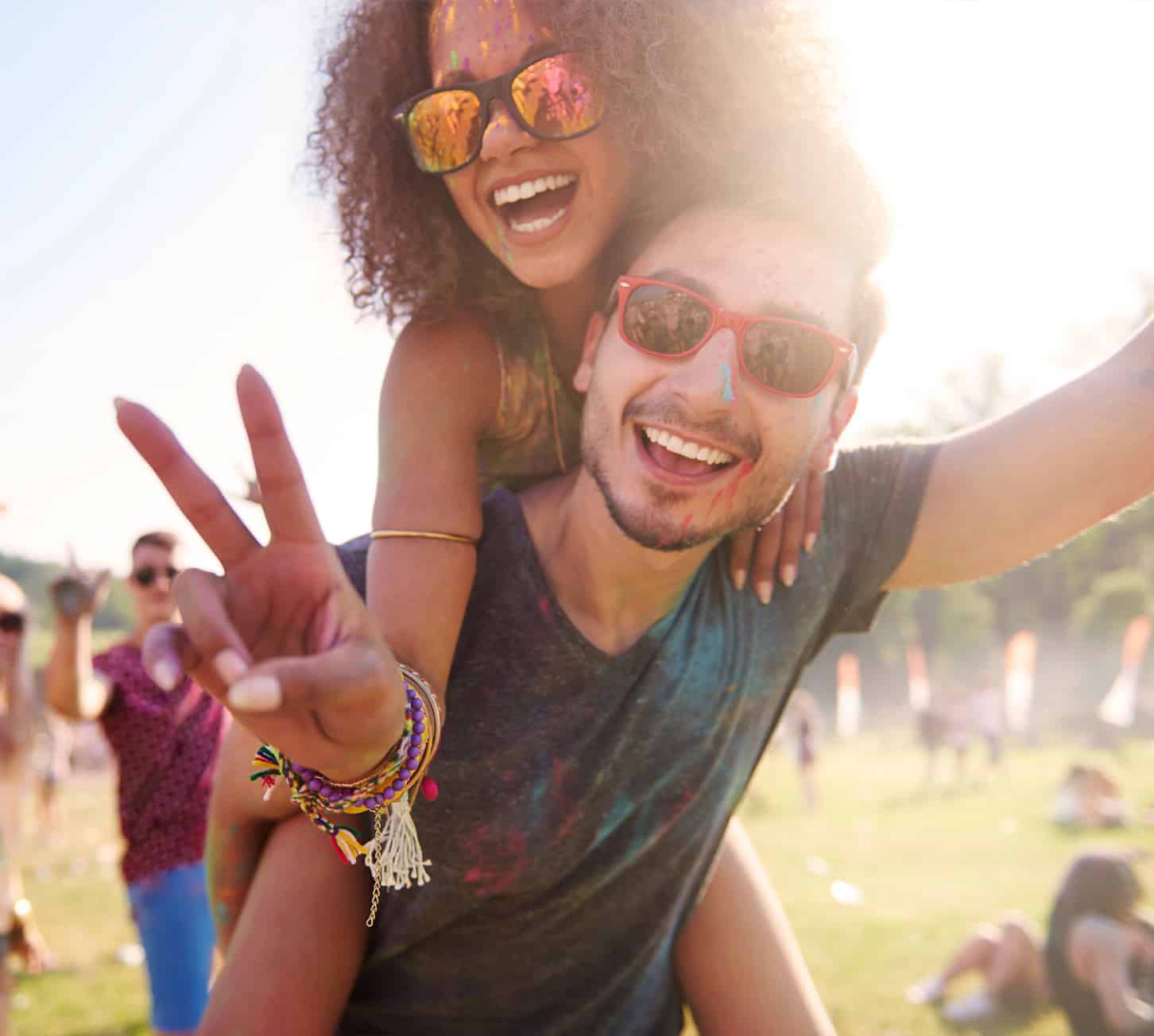 Candid of a couple enjoying a festival