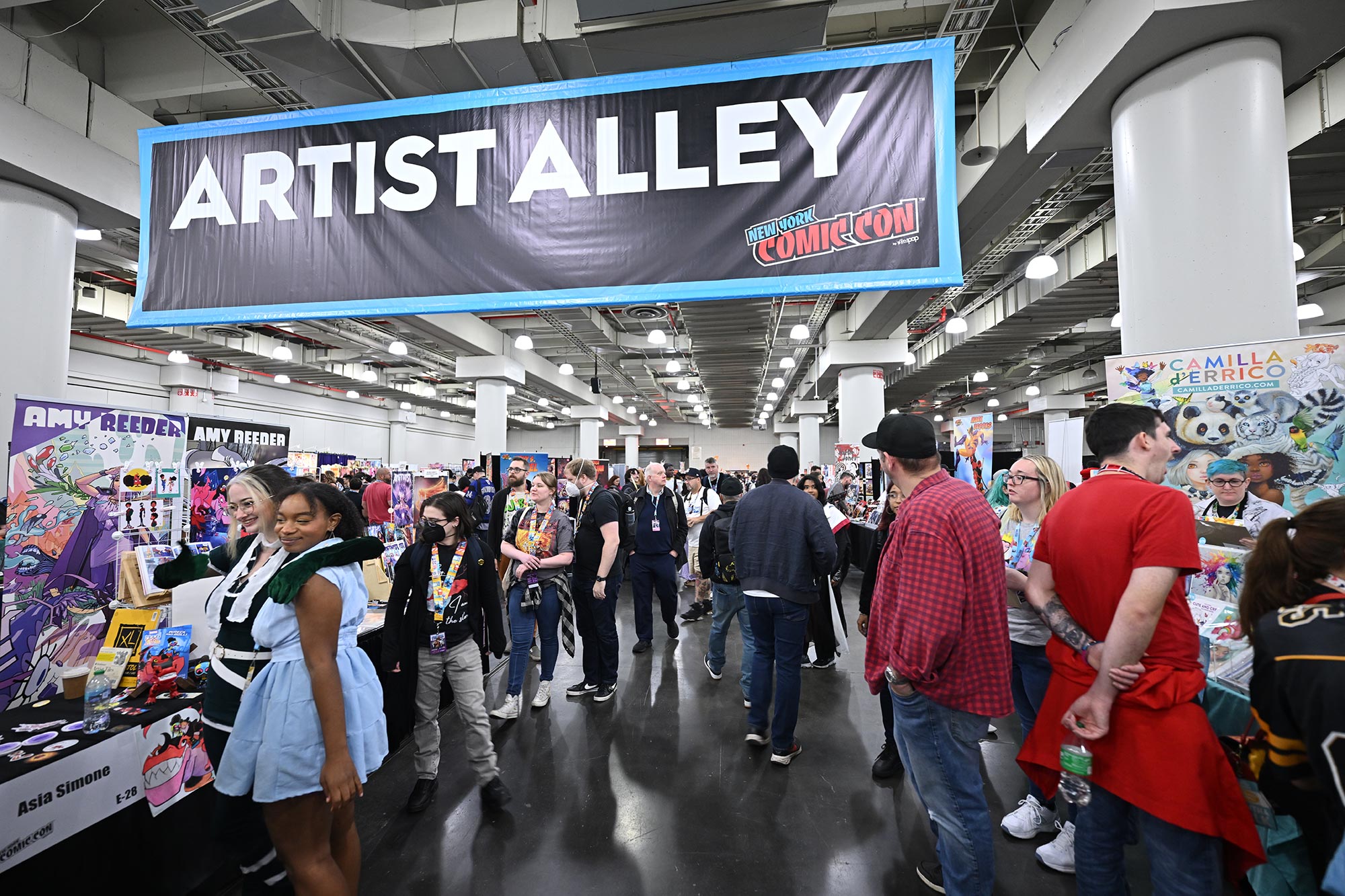 Con goers enjoying the New York Comic Con Artist Alley