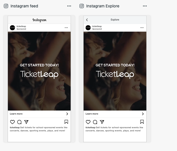 Instagram ad example of TicketLeap